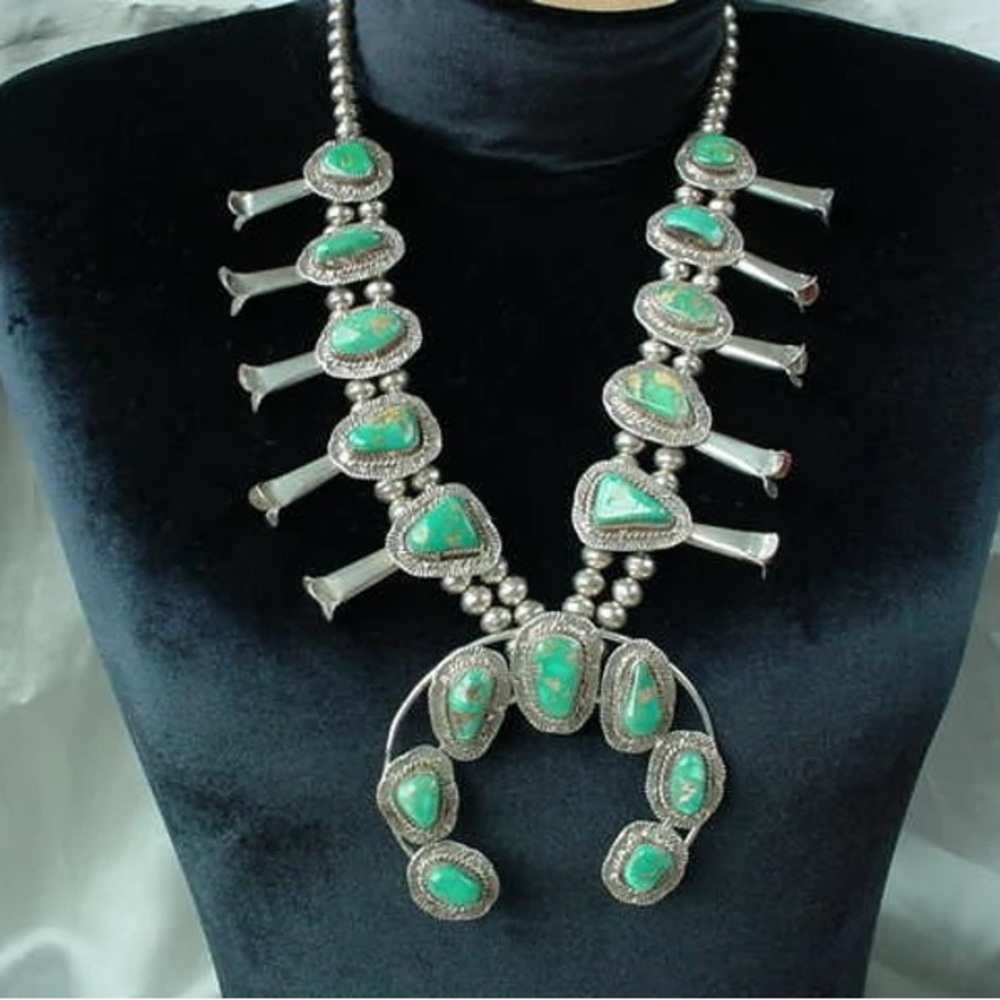 Turquoise squash blossom